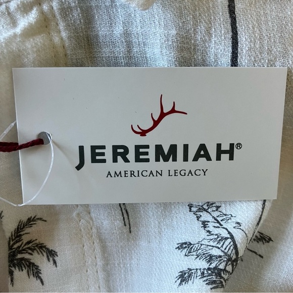 NWT Men’s 100% Cotton Palm Tree Print Short Sleeve Collared Button Shirt (Small) - Picture 7 of 8